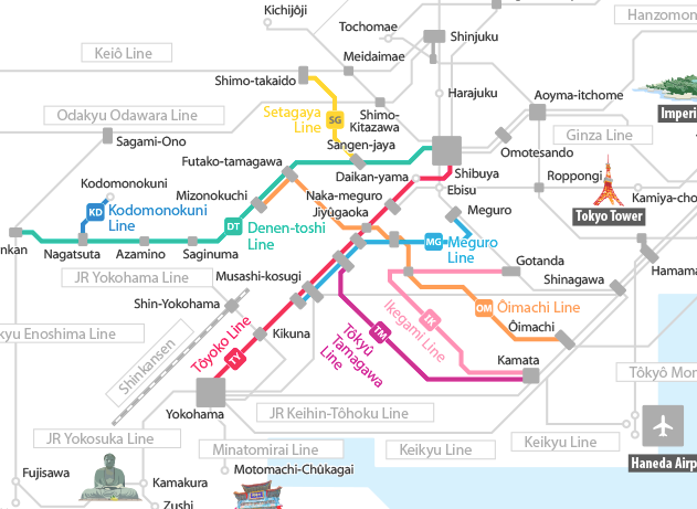 แผนที่รถไฟโตเกียว