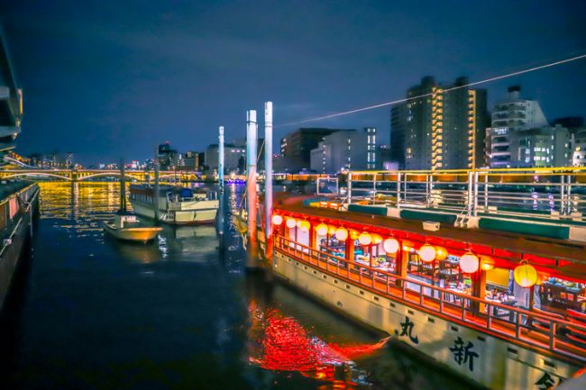 นั่งดินเนอร์ บรรยากาศสุดชิลบนเรือ Yakatabune Tsurishin ล่องแม่น้ำ Sumida โตเกียว