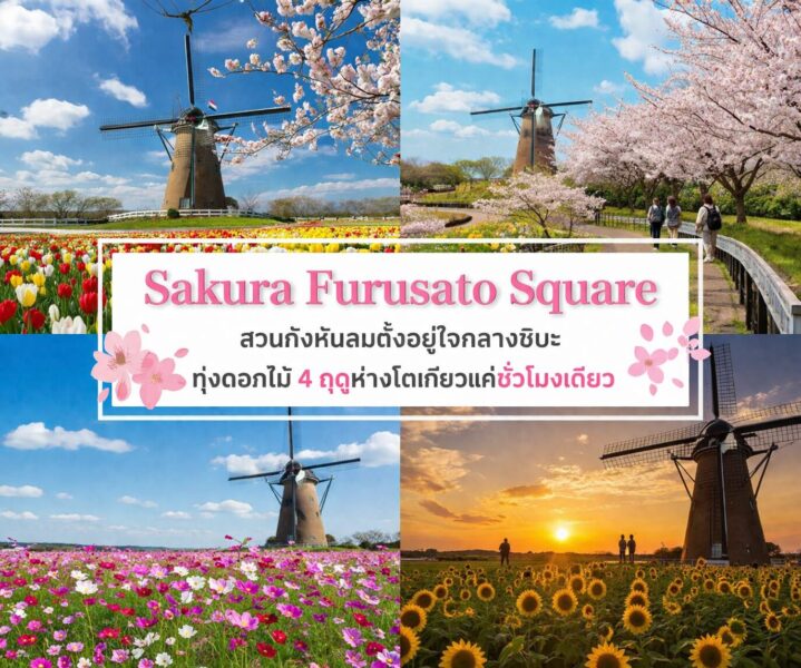 Sakura Furusato Square สวนกังหันลมตั้งอยู่ใจกลางชิบะ ทุ่งดอกไม้ 4 ฤดูห่างโตเกียวแค่ชั่วโมงเดียว