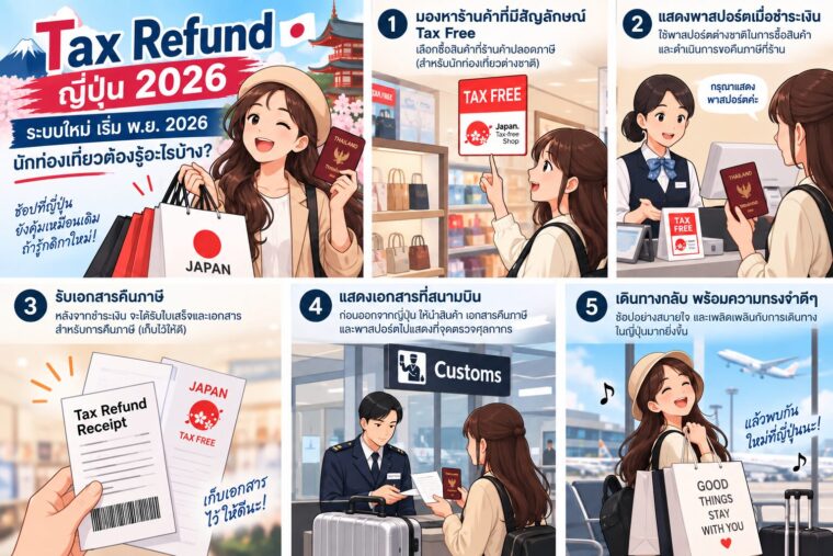 Tax Refund ญี่ปุ่น 2026 ระบบใหม่ เริ่ม พ.ย. 2026 นักท่องเที่ยวต้องรู้อะไรบ้าง?